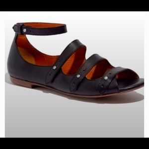 EUC Madewell Jessie Black Leather Gladiator Sandal 10